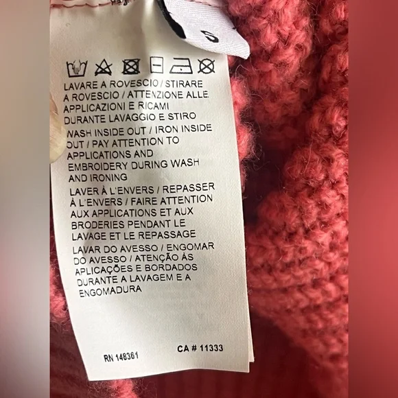 Pinko distressed ribbed knit sweater with a crystal-embellished collar - Picture 14 of 16